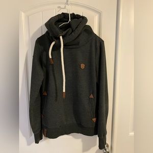 Naketano Germany Brave New World Gray Pullover Hooded Sweatshirt Size L